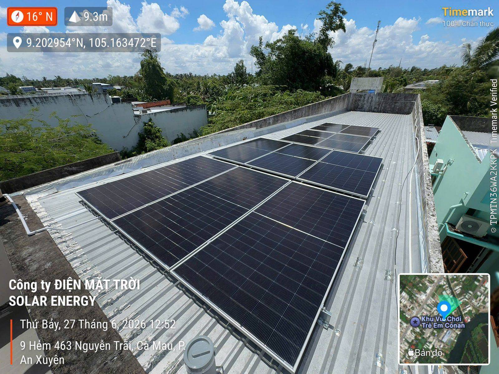 Giàn pin mặt trời quy mô lớn trên mái tôn do Solar Energy thi công