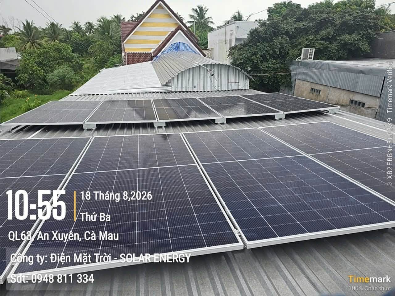 Nhà chú Sữa · Hệ 5,67 kWp · 9 tấm pin – P. An Xuyên · 08/2026
