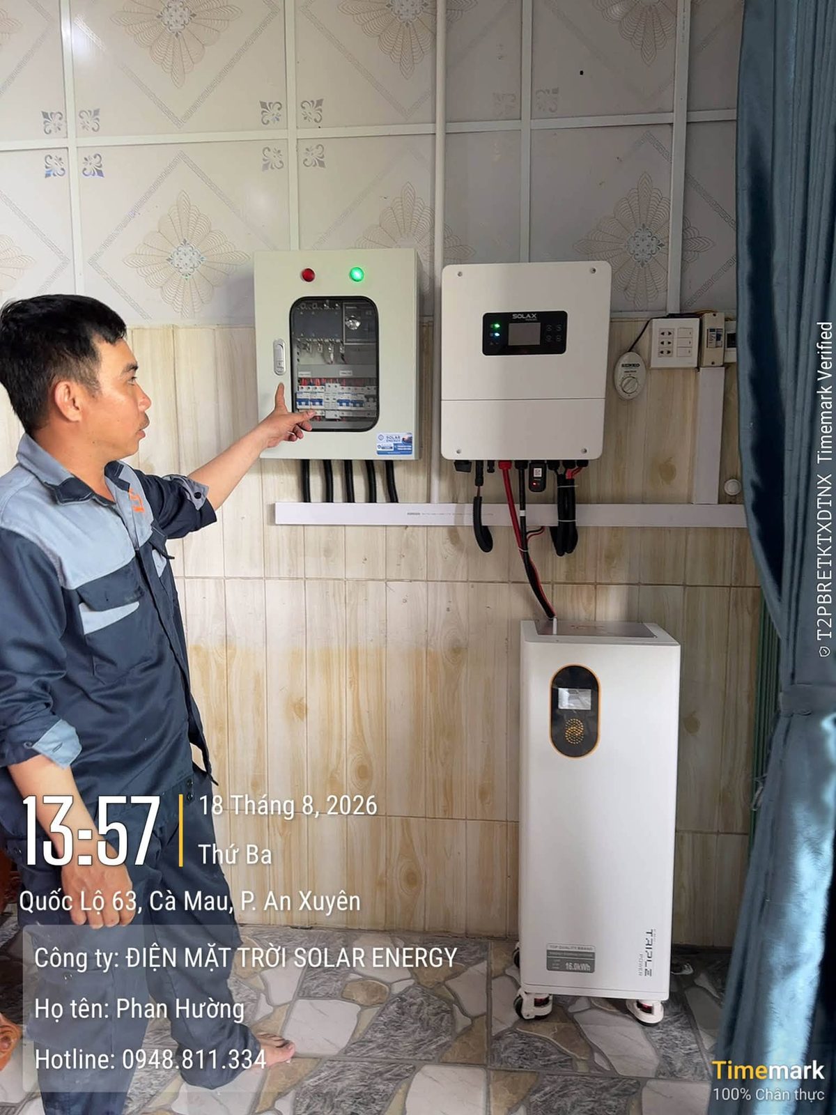 Hướng dẫn vận hành hệ thống – Điện mặt trời lưu trữ 5,67kWp – QL63, P. An Xuyên, Cà Mau
