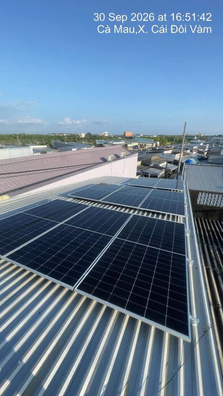 Nhà chú Thảo · Hệ 5,04 kWp · 8 tấm pin – X. Cái Đôi Vàm, Cà Mau · 09/2026