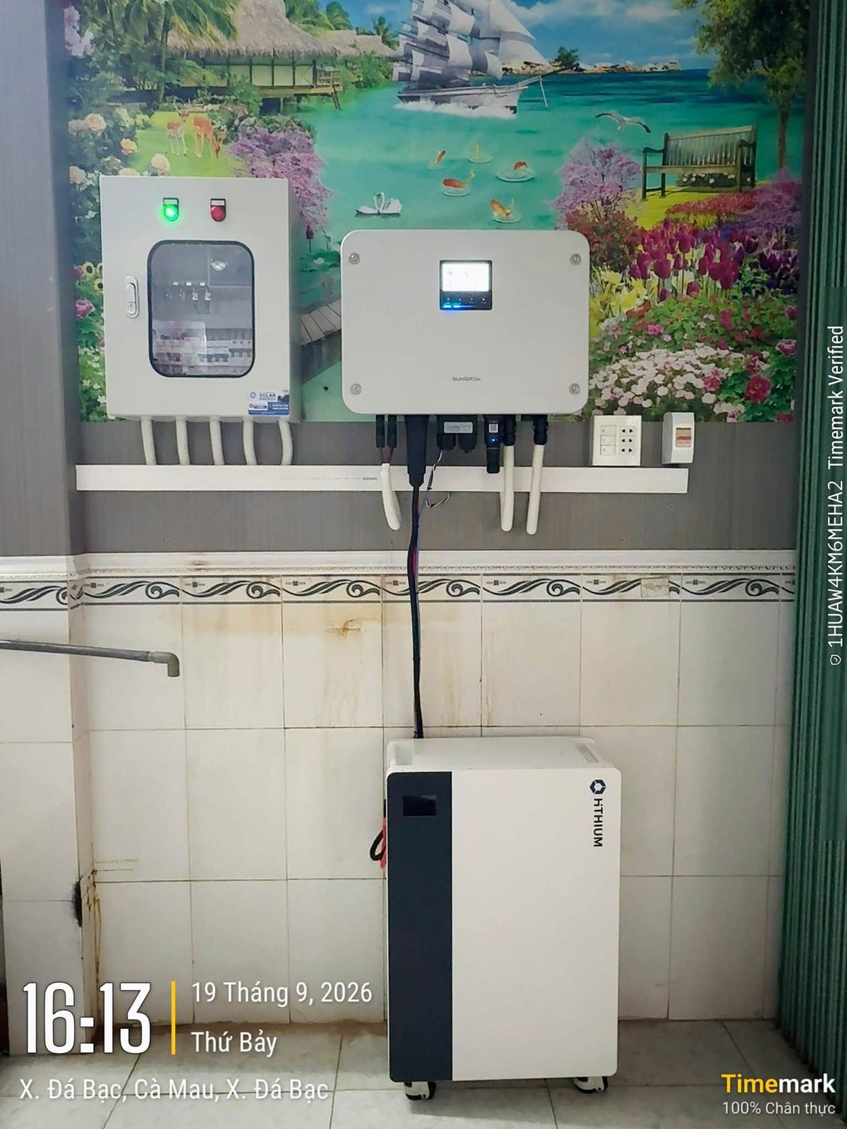 Biến tần Sungrow & pin Hithium – Điện mặt trời lưu trữ 8,82kWp – X. Đá Bạc, Cà Mau