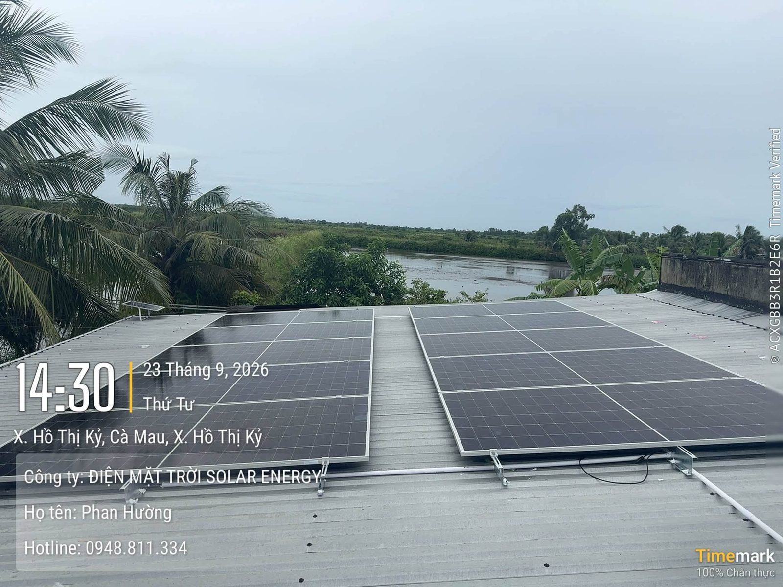 Nhà anh Tâm · Hệ 6,3 kWp · 10 tấm pin – X. Hồ Thị Kỷ · 09/2026