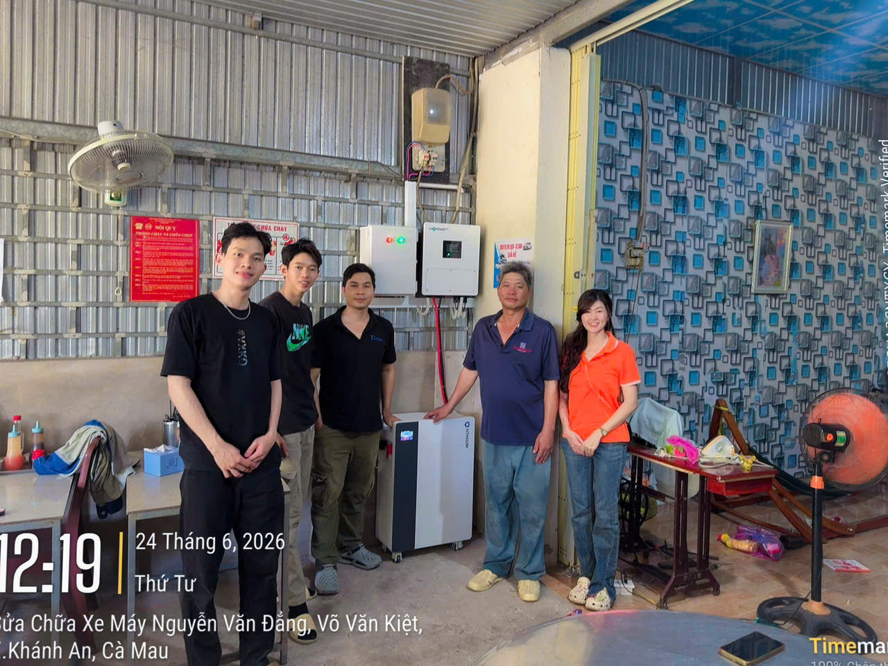 Bàn giao hệ thống cho chủ tiệm sửa xe — Khánh An