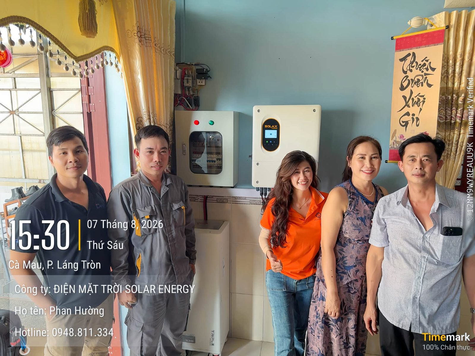 Bàn giao hệ thống cho gia đình – Điện mặt trời lưu trữ 11,34kWp – P. Láng Tròn (công trình 2)