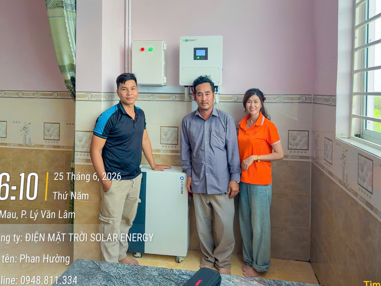 Hệ thống điện mặt trời lưu trữ – P. Lý Văn Lâm, Cà Mau
