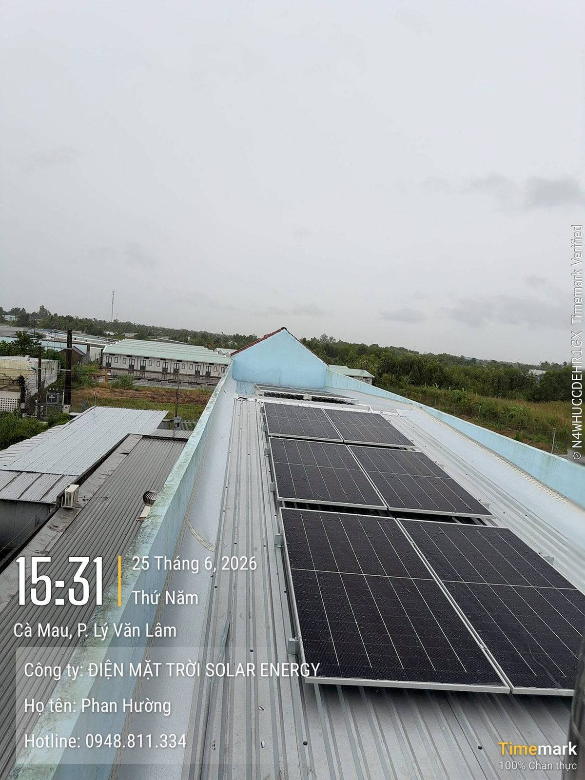 Nhà anh Phong · Hệ 6,35 kWp · 10 tấm pin – P. Lý Văn Lâm · 06/2026