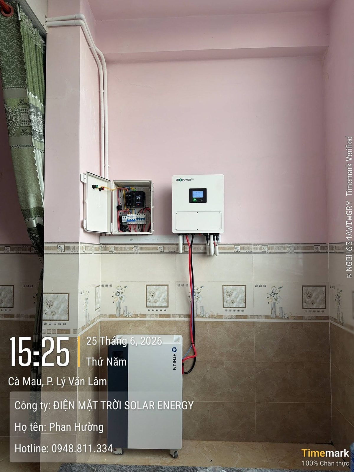 Lắp đặt thiết bị trong nhà – Điện mặt trời lưu trữ 6,35kWp – P. Lý Văn Lâm (Phường 8 cũ)