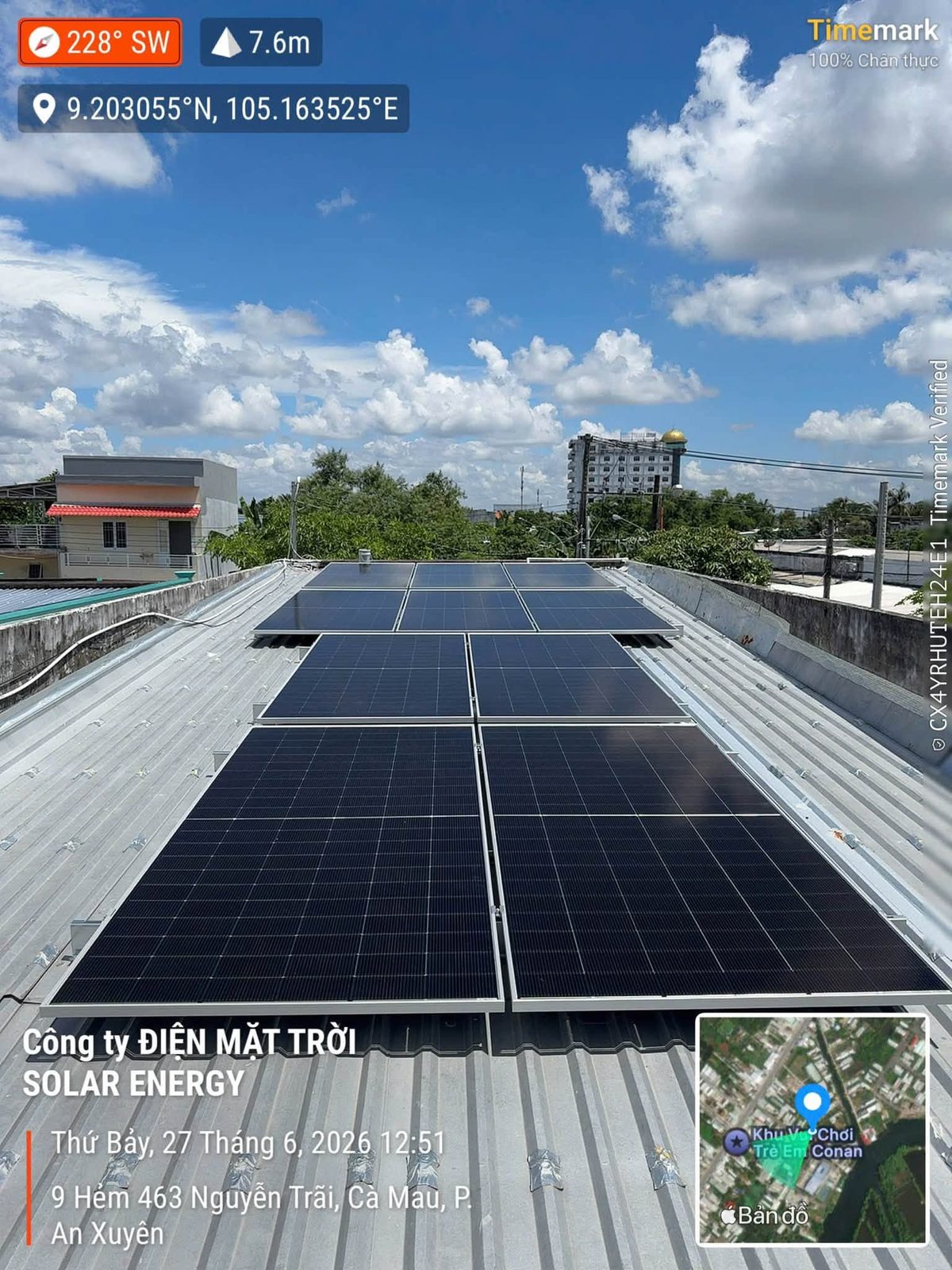 Nhà anh Quang · Hệ 6,35 kWp · 10 tấm pin – P. An Xuyên · 06/2026