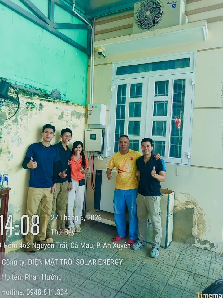 Bàn giao hệ thống cho gia đình – Điện mặt trời lưu trữ 6,35kWp – P. An Xuyên (Phường 9 cũ)