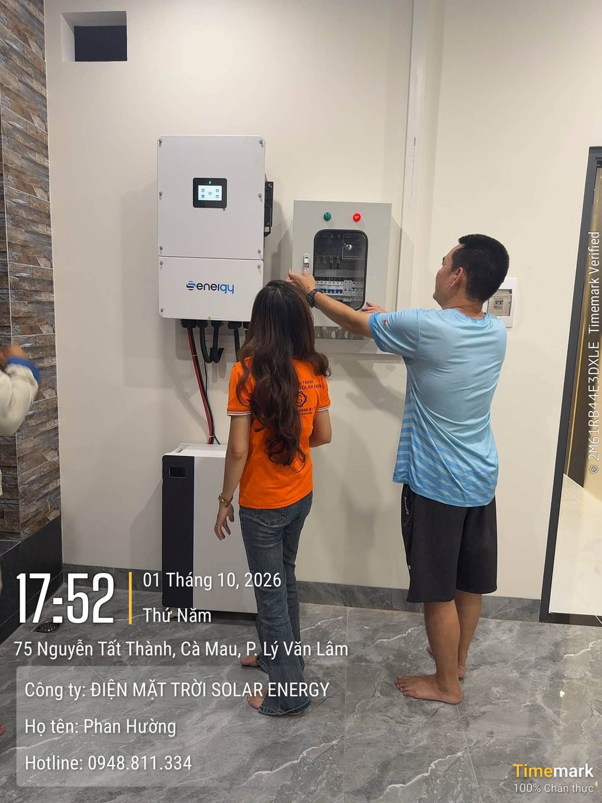 Hướng dẫn chủ Spa vận hành hệ thống – Điện mặt trời lưu trữ 11,43kWp cho Spa – P. Lý Văn Lâm, Cà Mau