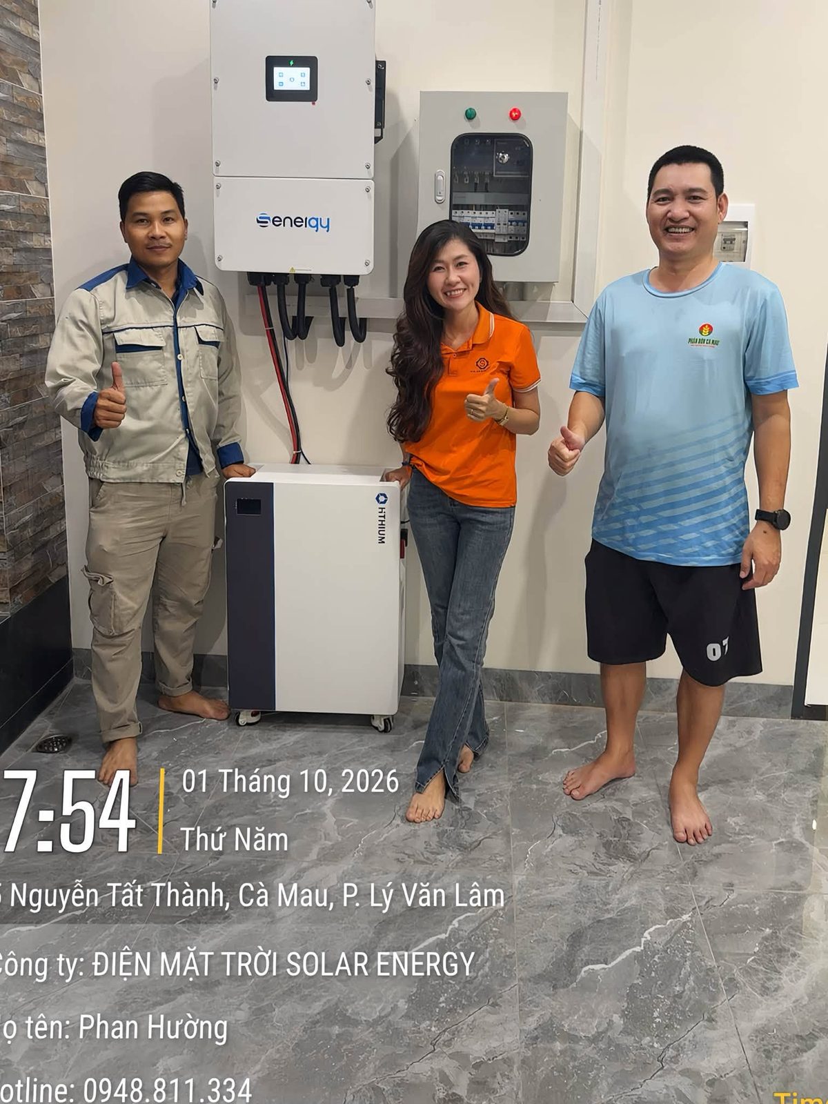 Bàn giao hệ thống cho Spa – Điện mặt trời lưu trữ 11,43kWp cho Spa – P. Lý Văn Lâm, Cà Mau
