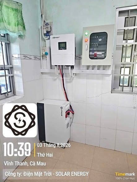 Biến tần LuxPower, tủ điện & pin Hithium – Điện mặt trời lưu trữ LuxPower – X. Vĩnh Thanh, Cà Mau