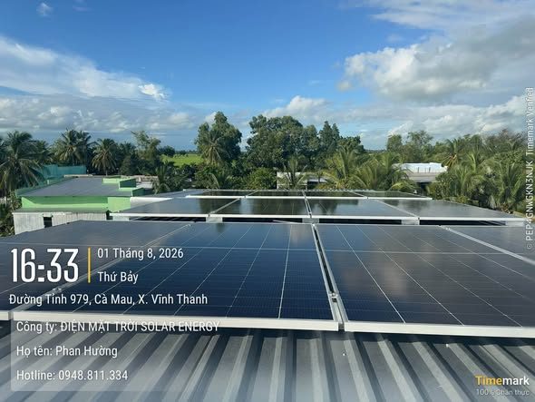 Điện mặt trời hộ gia đình Solis – X. Vĩnh Thanh, Cà Mau