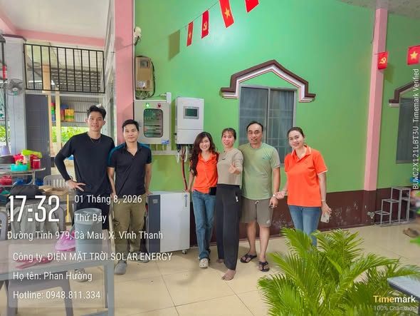 Bàn giao hệ thống cho gia đình – Điện mặt trời hộ gia đình Solis – X. Vĩnh Thanh, Cà Mau