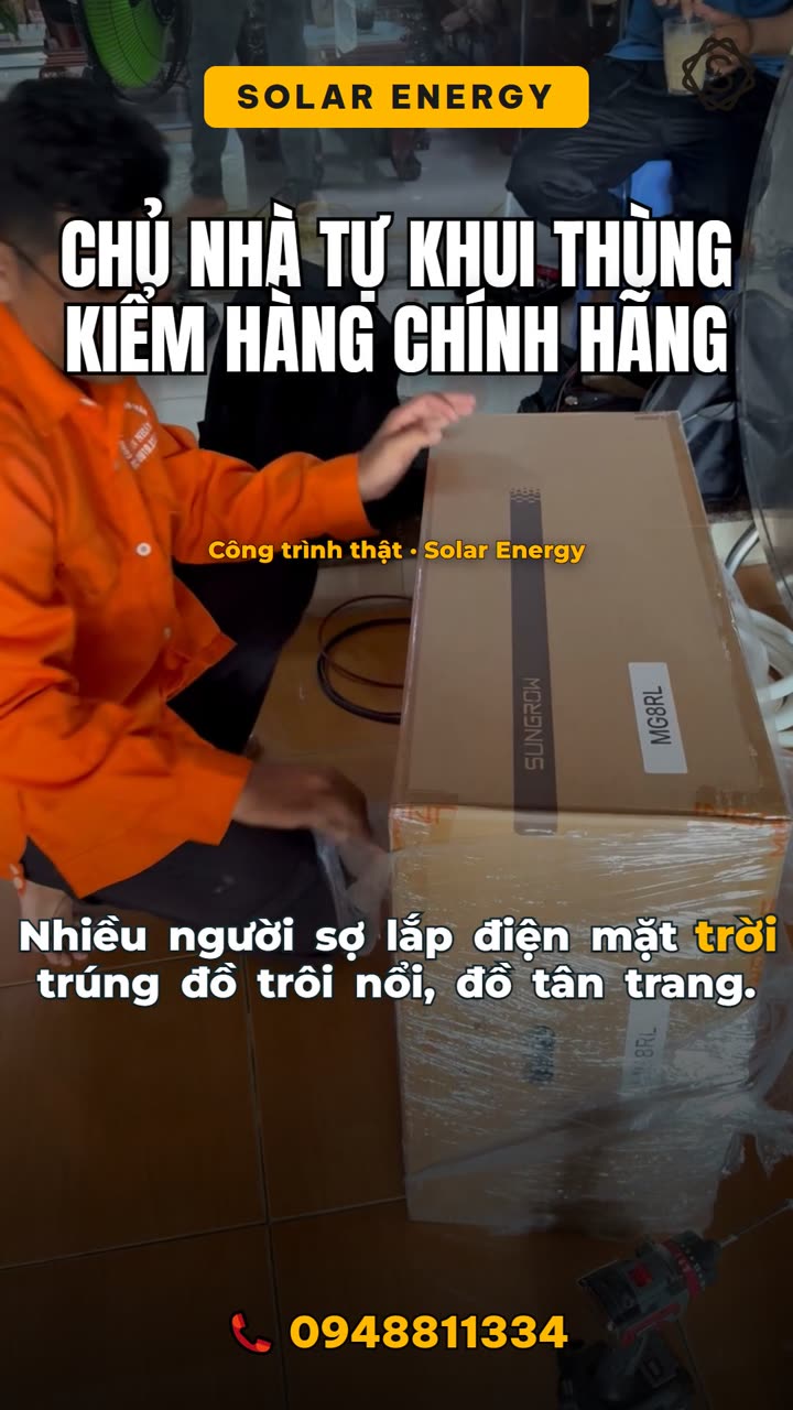 Chủ nhà tự tay khui thùng biến tần — kiểm hàng chính hãng tại chỗ